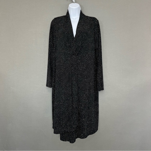 J.Jill Wearever Collection Black Polka Dot Long Sleeve Dress - Picture 1 of 14